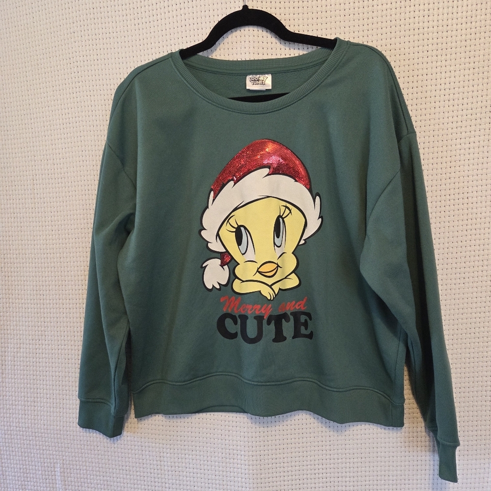 Looney Tunes Vintage Tweety Bird Christmas Pullover Sweatshirt Sz 1x